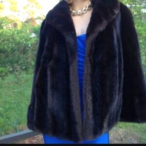WOMEN ElEGANT HIGH END QUALITY FAUX FUR Cape Stole Shawl Bolero VINTAGE LIKE NEW